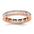 thumbnail image 1 of 14k Rose Gold Polished Size 8.5 Channel-set 2 carat Princess Diamond Complete Eternity Band, 1 of 5