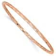 thumbnail image 1 of 14k Rose Gold Polished Textured Bangle Bracelet - Measures 3mm Wide, 1 of 2