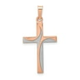 thumbnail image 1 of 14k Rose Gold Rhodium Hollow Cross Pendant, 1 of 1