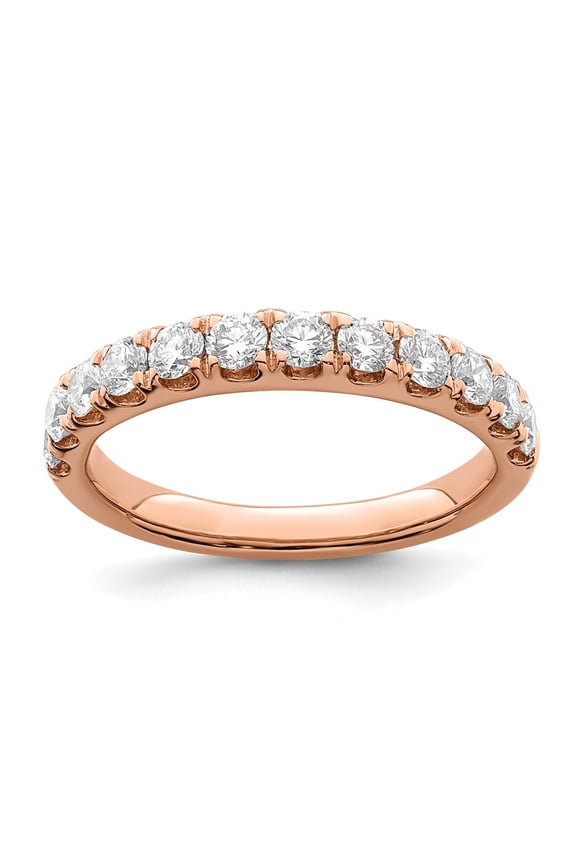 14k Rose Gold Ring Wedding Band Womens Diamond 0.84 ct True Origin 7/8 carat Lab Grown VS/SI D E F