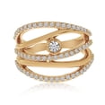 thumbnail image 1 of 14k Rose Gold Rollover Diamond Ring, 1 of 1