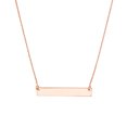 thumbnail image 1 of 14k Rose Gold Side-ways Adjustable Mini Name Plate Necklace 18 Inch Pendant Necklace for Women, 1 of 2