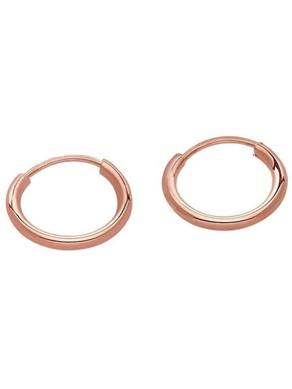 14k Rose Gold Small Endless Hoop Earrings for Ears, Cartilage, Nose or Lips, 10mm