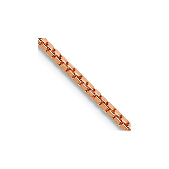 14k Rose Gold Solid 1mm Box Link Chain 24 Inch Lobster Claw Chain Necklace for Women and Men