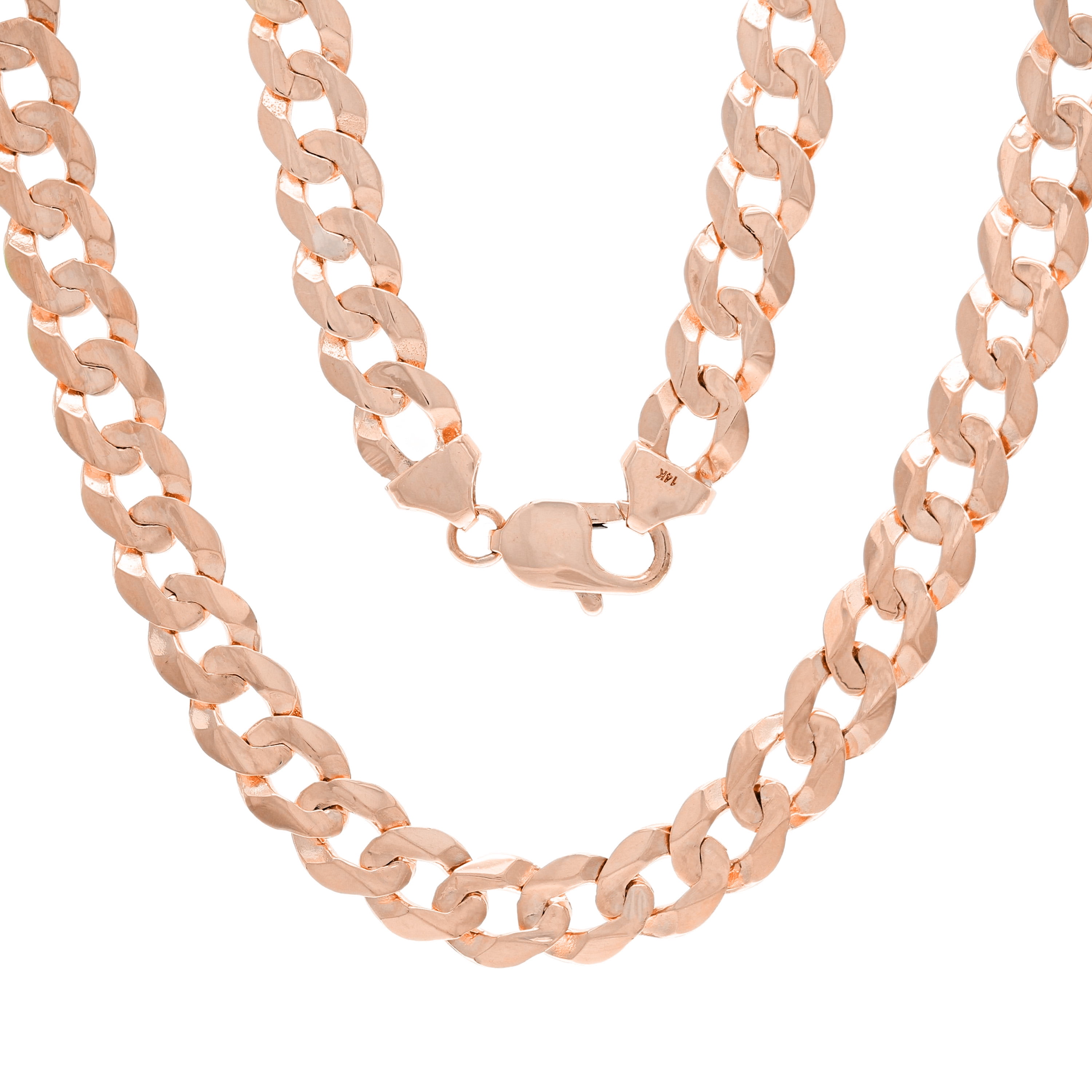 14k Rose Gold Solid Curb Cuban Link Chain Necklace 21" 9mm 44.5 grams