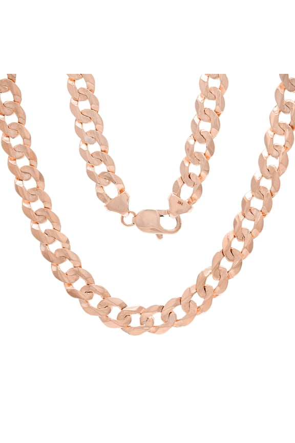 14k Rose Gold Solid Curb Cuban Link Chain Necklace 21" 9mm 44.5 grams