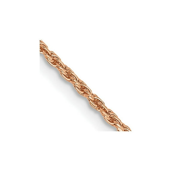 14k Rose Gold Solid Lobster Claw Closure 1.5mm Sparkle Cut Rope Chain Necklace 30 Inch - Chain Necklace for Women and Me