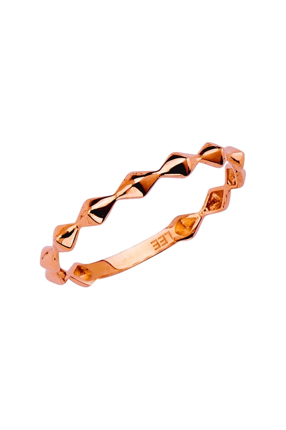 14k Rose Gold Stackable Band Ring Size 7 Stackable Ring for Women and Men - .7 Grams
