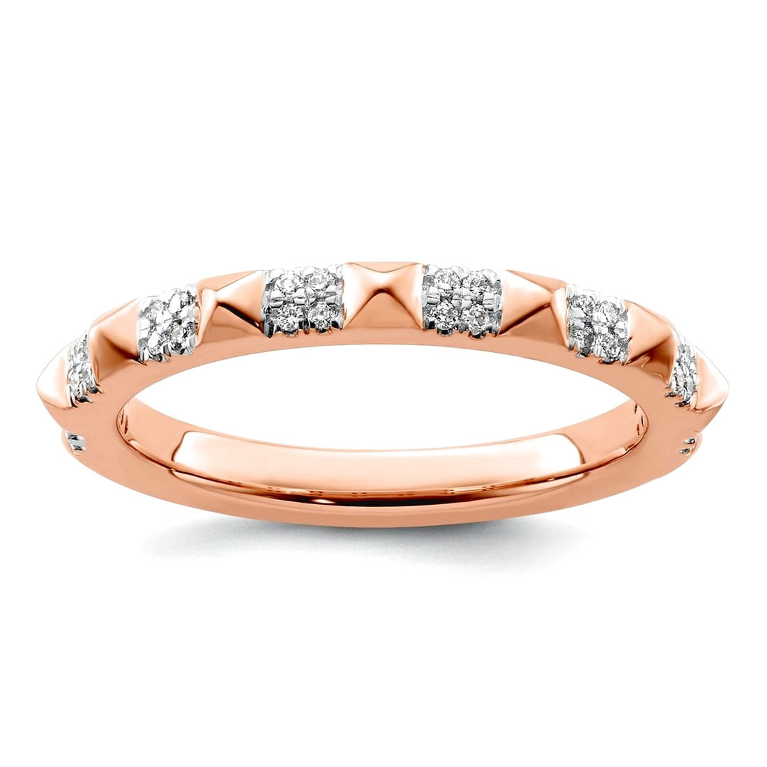 14k Rose Gold Stackable Diamond Ring Size 8 Stackable Ring For Women 14k-rose-gold-stackable-diamond-ring-size-8-stackable-ring-for-women