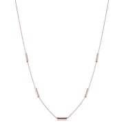 Au Naturale 14k Rose Gold Tube Station Adjustable Length Choker Necklace adjusts to 15 or 16 inch