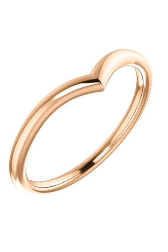 14k Rose Gold V Contour Band Ring -- Size 6.5 - 2.2 Grams