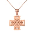 thumbnail image 1 of 14k Rose Gold Woven Celtic Cross Pendant / Necklace (18 Inches), 1 of 2