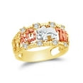 thumbnail image 1 of 14k Rose Yellow & White Gold CZ Cubic Zirconia Lucky Ring , Size 8.5, 1 of 2