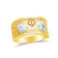 thumbnail image 1 of 14k Rose Yellow & White Gold Lucky Ring , Size 8.5, 1 of 2