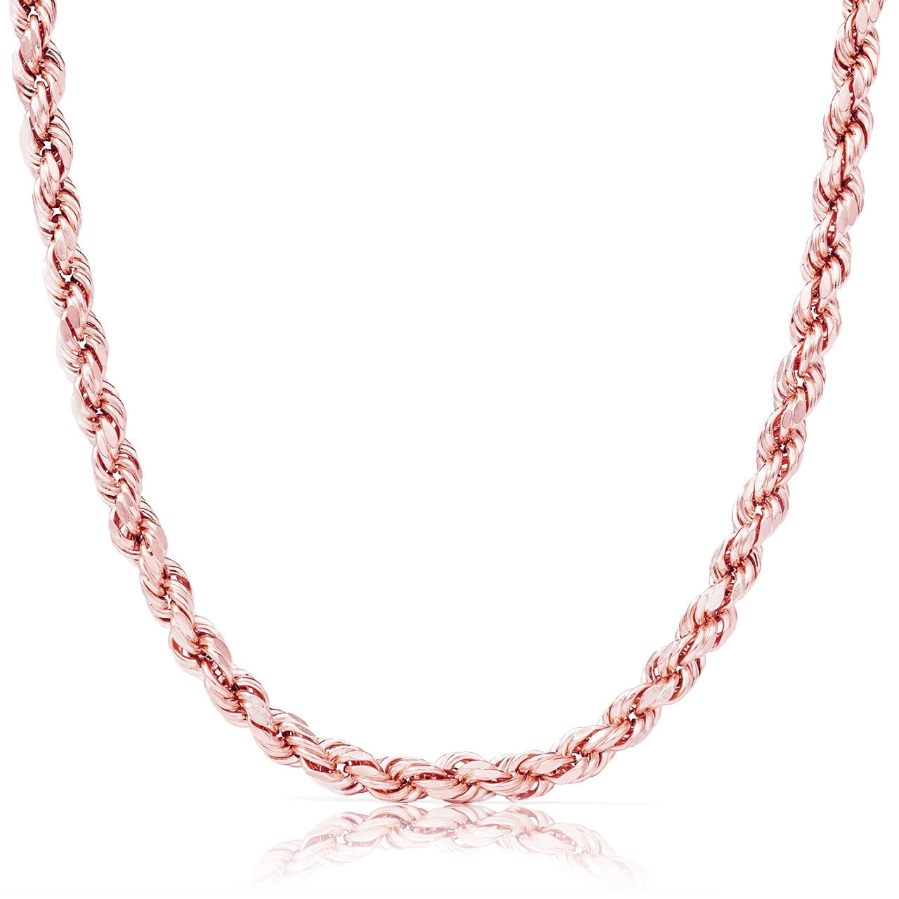 14k SOLID Rose Gold 2.5mm Solid Royal Rope Chain Necklace
