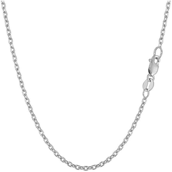 14k SOLID Yellow or White Gold 2.3mm Shiny Diamond Cut Cable Link Chain Necklace for Pendants and Charms with Lobster-Claw Clasp (16", 18", 20", 22", 24, or 30 inch)
