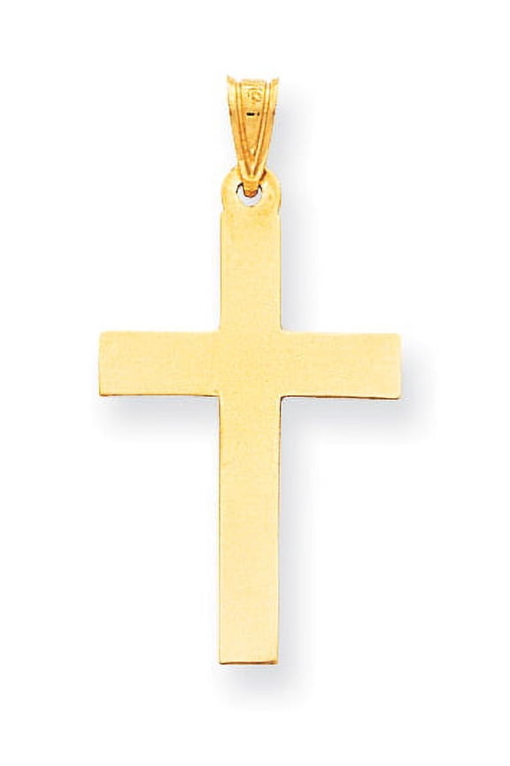 14k Satin Cross Pendant