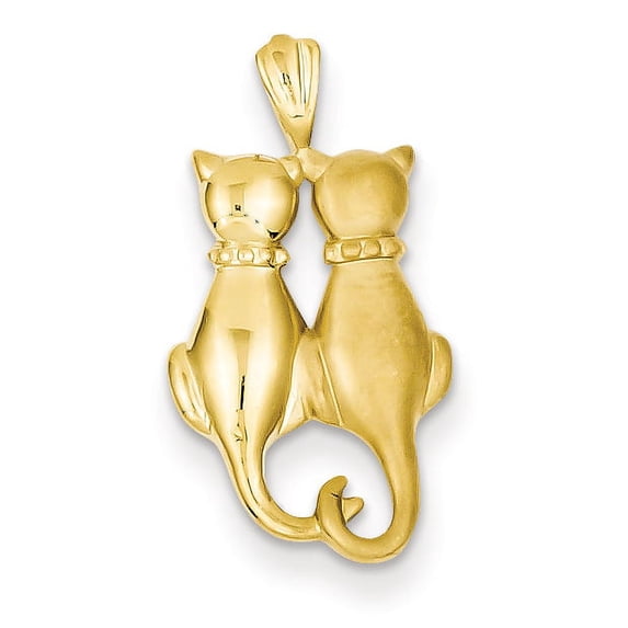 14k Satin & Polished Cats Pendant