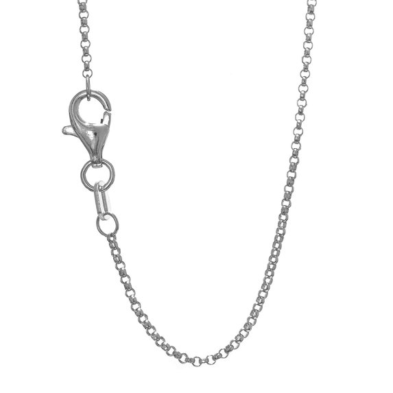 JewelStop 14k Semi-solid White Gold 1.1 Mm Diamond-cut Lite Rolo Chain 18" Lobster Claw - 1.66gr.