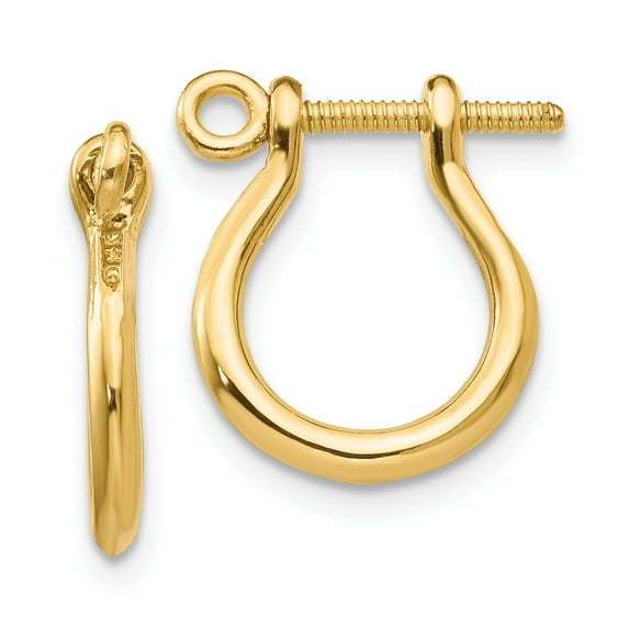 14k Shackle Link Screw Earrings in 14k Yellow Gold