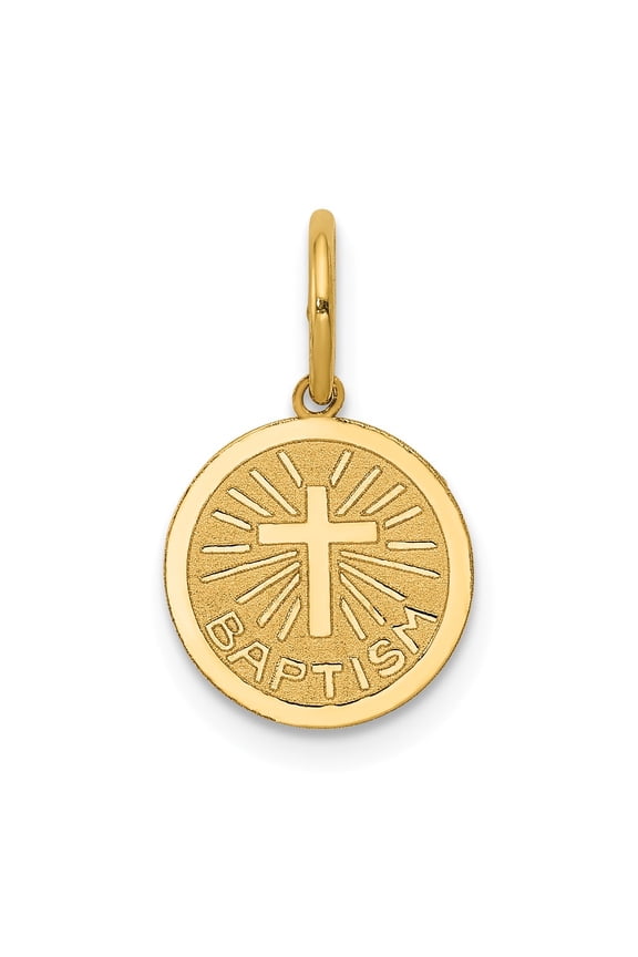 14k Small Baptism Charm in 14k Yellow Gold