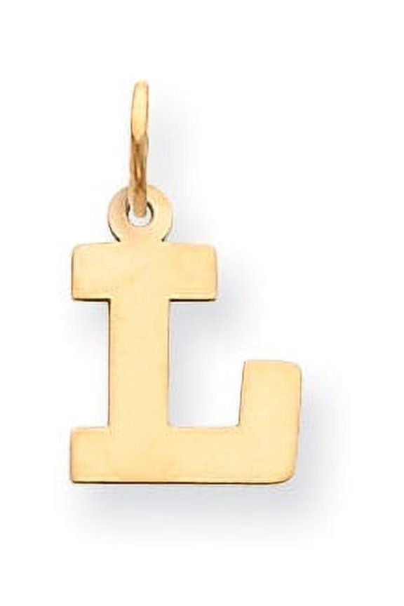 14k Small Block Initial L Charm