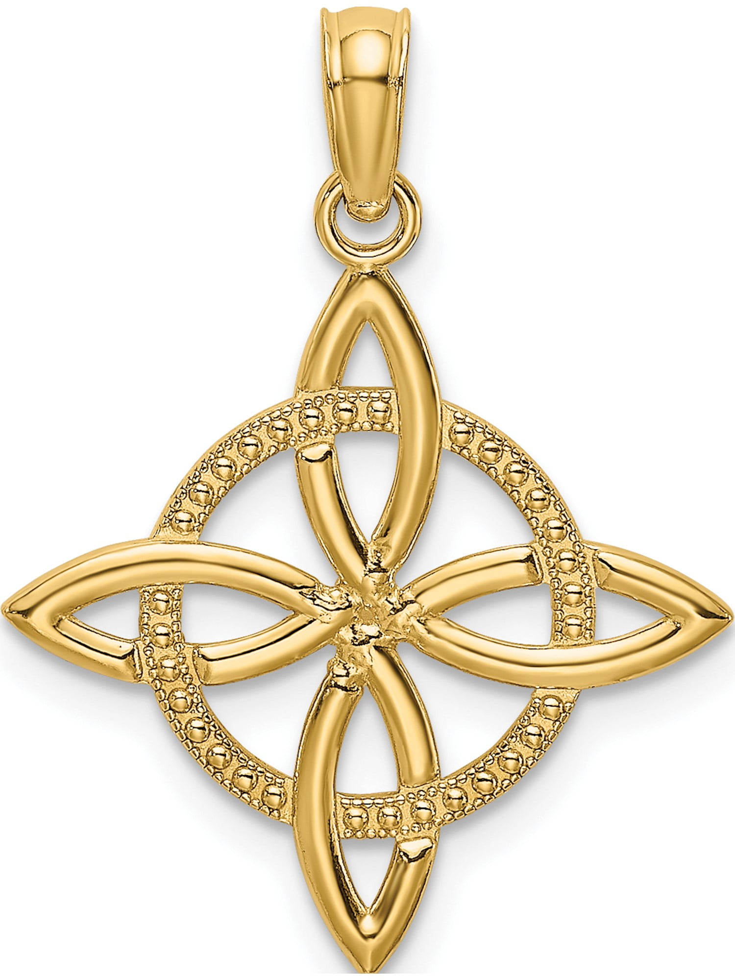 JEWELRY BY SWEET PEA 14k Small Celtic Eternity Knot Charm Yellow Gold Material Statement Glistening Romantic Inspired by artistry and crafted with passion