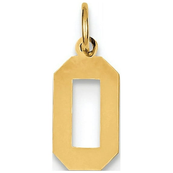 14k Small Polished Number 0 Charm