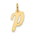 thumbnail image 1 of 14k Yellow Gold Small Script Letter P Initial Charm Pendant, 1 of 1