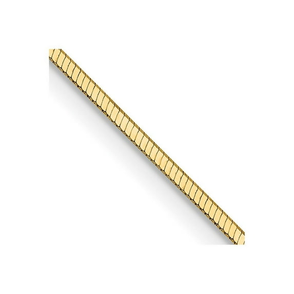 14k Solid Gold 1.40mm Octagonal Snake Chain Necklace 24 Inch Lobster Claw - Chain Necklace for Women and Men