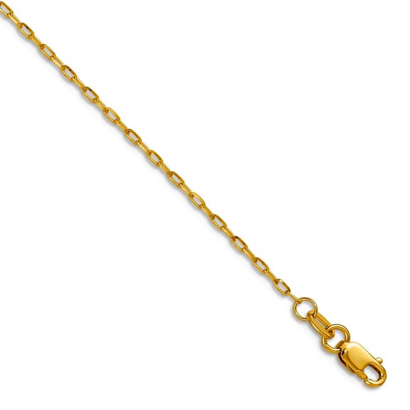 14k Solid Yellow Gold 1.5mm Cable Chain Necklace 20 Inch Chain Necklace ...
