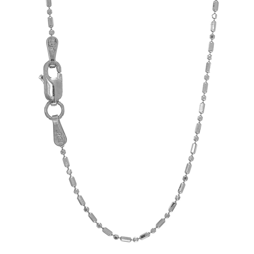 14k Solid Gold 1mm To 1.5mm Bar Bead Ball Chain Necklace 16" 18" 20