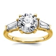 14k Solid Gold 3ct Lab Grown Diamond VS+ F+ and Baguette 3 Stone ...