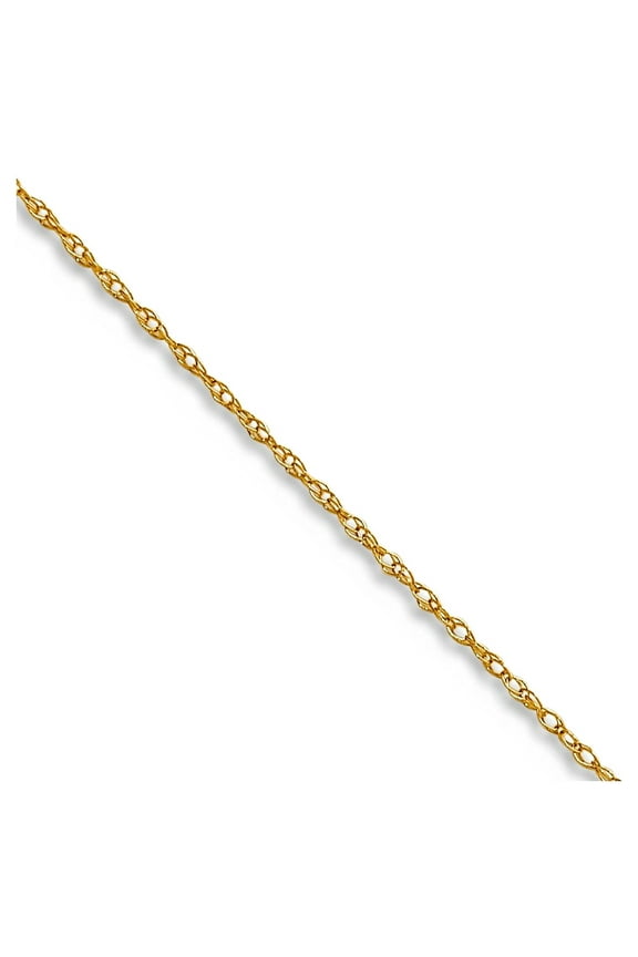 14k Solid Yellow Gold .4 mm Carded Cable Rope Chain Necklace 22 Inch Chain Necklace for Women and Men