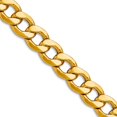thumbnail image 1 of 14k Yellow Gold 7.5mm Semi-solid Curb Chain Necklace 22 Inch Chain Necklace for Women and Men, 1 of 2