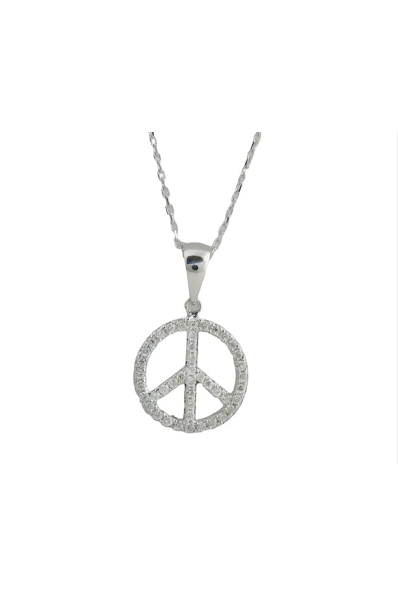 14k Solid Gold Handmade Peace Sign Necklace Minimal Gold Necklace.