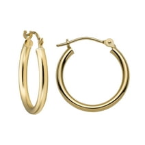 14k Solid Gold Hoop Earrings For Women, 2-mm, Hypoallergenic, Round Click-Top Closure Gold Hoop Earrings 14k Real Gold