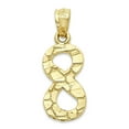 thumbnail image 1 of 14k Solid Gold Nugget Number Eight Necklace with 20" Rolo Chain, #8 Gold Charm Pendant Jewelry for Numerology, Sports Gifts for Him and Her, 1 of 5
