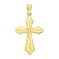 thumbnail image 1 of 14k Solid Gold Pointed Cross Pendant for Necklace, Christian Jewelry, Baptism Gift for Him or Her, 1 of 5