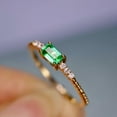 thumbnail image 1 of 14k Solid Gold Ring Genuine Emerald Ring Dainty Emerald Cut Emerald Ring Moissanite Accented Wedding Ring Natural Emerald Ring Gift For Her, 1 of 5