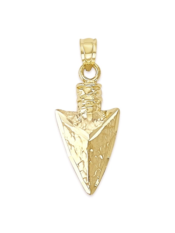 14k Solid Gold Spearhead Pendant for Necklace, Dainty Western Jewelry, Arrowhead Charm Good Luck