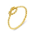 thumbnail image 1 of 14k Solid Gold Stacking Knot Ring, Dainty MIDI Wire Ring with Textured Finish, 1 of 4