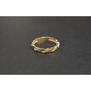 BOSPHORUSGOLD 14k Solid Gold Wave Ring, 14k Solid Gold Women Dainty Ring, Gold Statement Ring, Minimalist Gold Ring, Wedding Band, 14k Gold CZ Wave Ring (Ring size:6;)