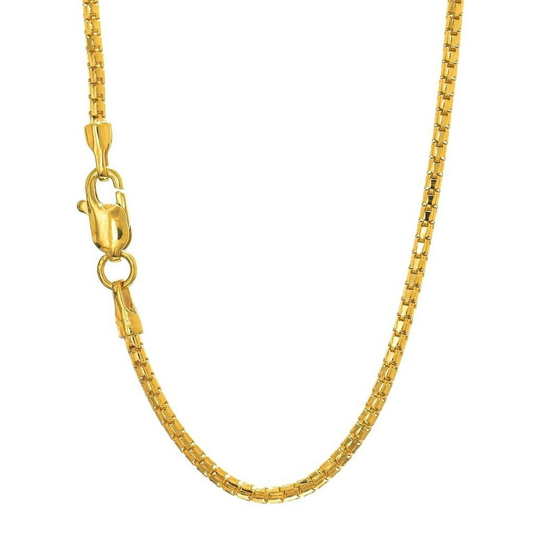 14k Solid Gold Yellow or White 1.3mm Ice Chain Necklace with Lobster Claw  Clasp- 16