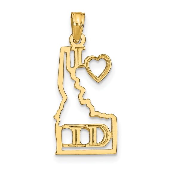 14k Solid Idaho State Pendant D1160
