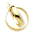 thumbnail image 1 of 14k Solid Italian Yellow Gold PlainGraduated Bangle 50 mm Diameter Hinged Hoop Earrings, 1 of 1