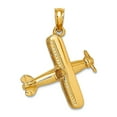 thumbnail image 1 of 14k Solid Yellow Gold Polished 3-D Bi-Plane Pendant Necklace 22.7x17.3mm Pendant for Women, 1 of 2