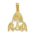 thumbnail image 1 of 14k Solid Yellow Gold Polished Aloha Palm Tree Pendant Necklace 20.4x14.1mm Wide 0.6mm Thick Pendant for Women, 1 of 2
