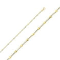 thumbnail image 1 of 14k Solid Two Tone Gold Stamped Figaro Diamond Cut Fancy Chain Link Necklace 2.5mm 22", 1 of 3