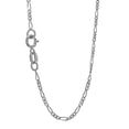 thumbnail image 1 of 14k Solid White Gold 1.9 Mm Figaro Chain Necklace 16" Spring Ring, 1 of 4